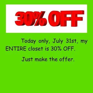 Closet Clean Out.. My entire closet is 30%OFF.